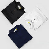 Mens Polo T-shirt (Pack of 3) Poly Cotton Solid Half Sleeves