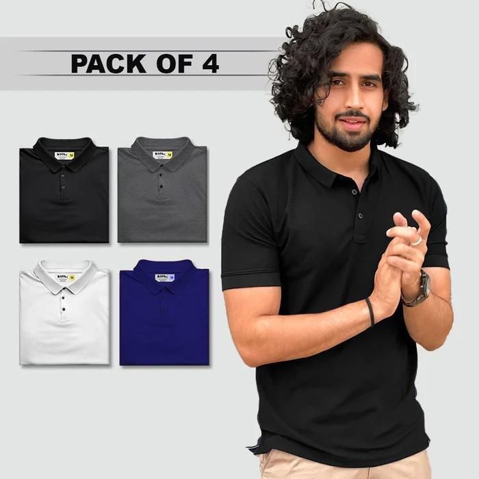 Half Sleeves Man Polo T-Shirt Pack Of 4