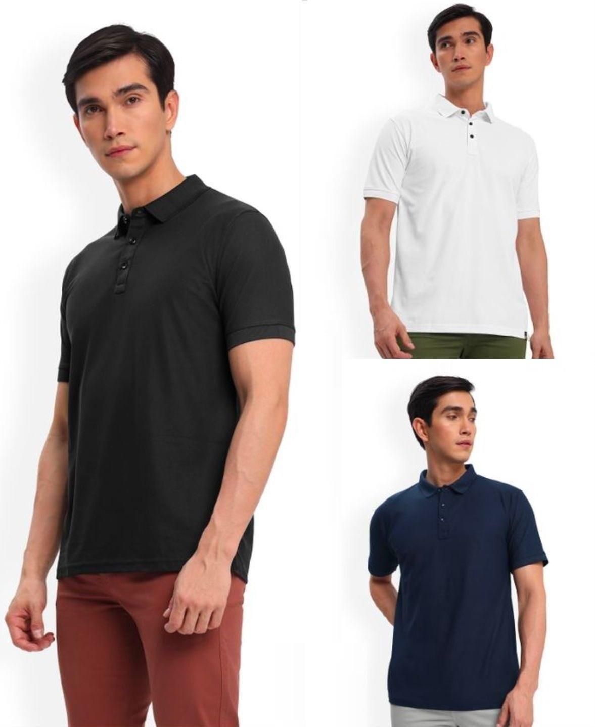 Mens Polo T-shirt (Pack of 3) Poly Cotton Solid Half Sleeves