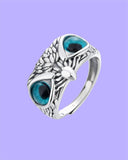 Attractive Silver Plated Owl Ring With Box