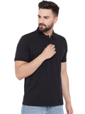 Cotton Blend Solid Half Sleeves Mens Polo Neck T-Shirt (Pack of 4)