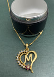 Alphabet Pendant With Gold Plated Chain