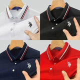 T-shirt à col polo uni à manches courtes pour homme (lot de 4)