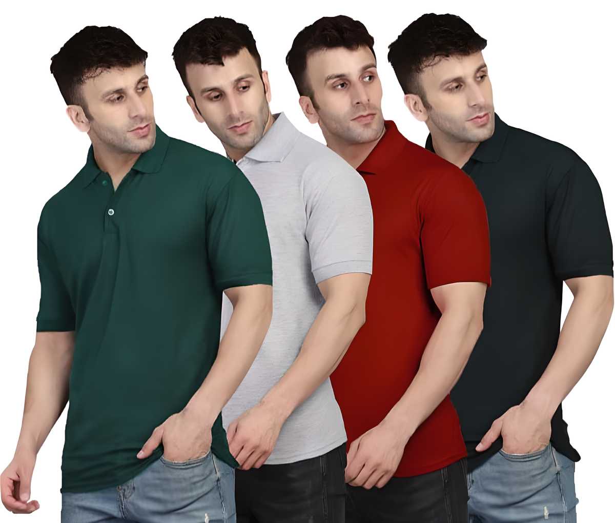 Men's Polo Neck T-shirt Pack of 4