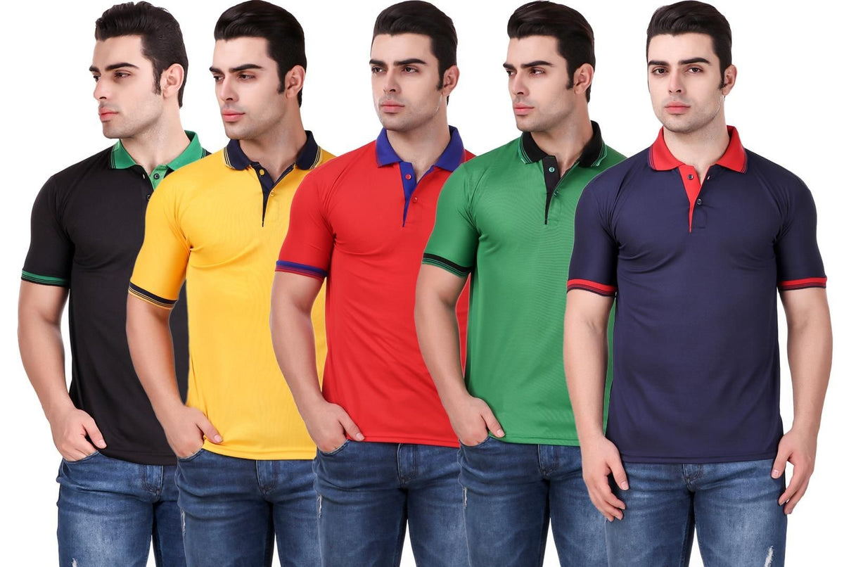 Men's Polo T-shirt Combo of 5