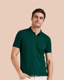 Cotton Blend Solid Half Sleeves Mens Polo T-Shirt