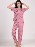 Women Night Suit Set Graphic Print