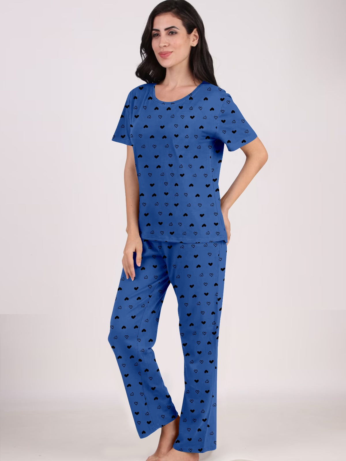 Women Night Suit Set Graphic Print