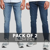 Men Slim Fit Jeans(pack of 2)