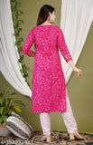 Pink Kurta and White Pant set