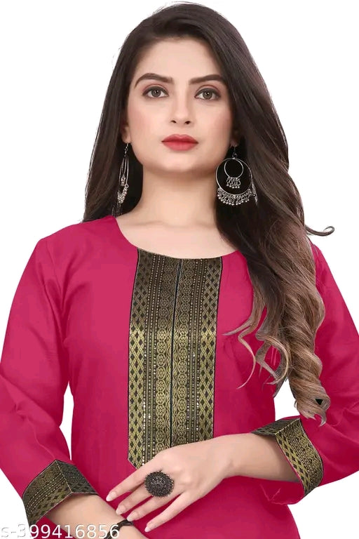 Trendy & Comfortable Cotton with Embroidered Designs for Every Occasion- Elegant Orange Zari Kurtis