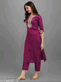 Women Kurta and Pant Set Art Silk