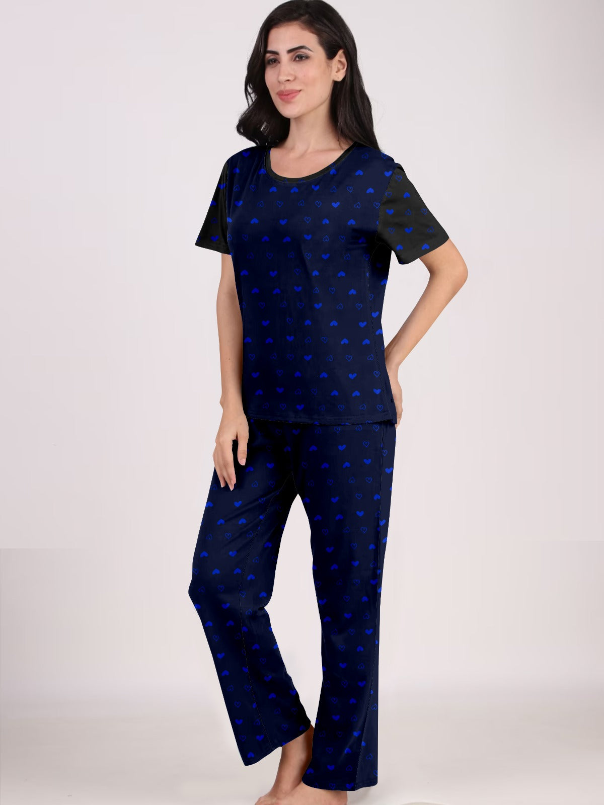 Women Night Suit Set Graphic Print