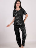 Women Night Suit Set Graphic Print